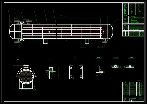U型管换热器装配图CAD图纸