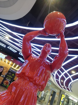 篮球运动人物雕塑