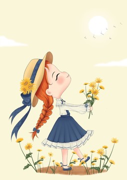 手绘小女孩