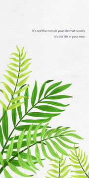 绿色热带植物装饰画