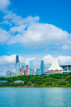 南宁民歌湖国际会展中心摩天大楼