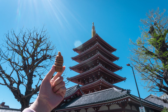 日本东京浅草寺人形烧