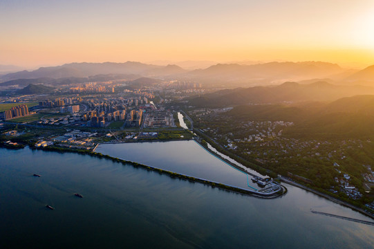 杭州市珊瑚沙水库航拍