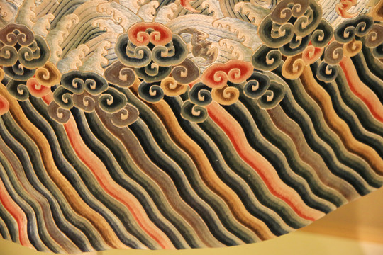 海水五福龙袍刺绣
