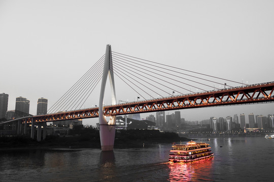 重庆洪崖洞千厮门大桥夜景