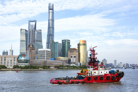 黄浦江消防船