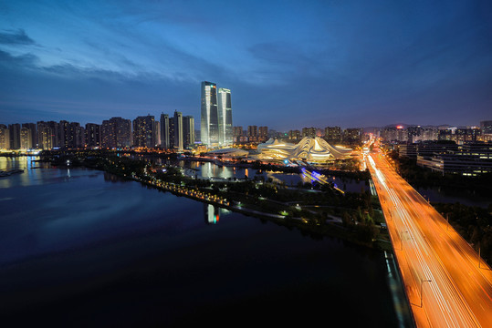 长沙梅溪湖国际文化中心夜景