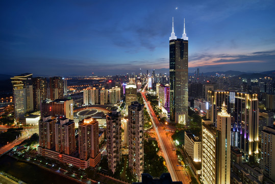 深圳罗湖城市风光夜景