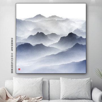 手绘山水水墨画