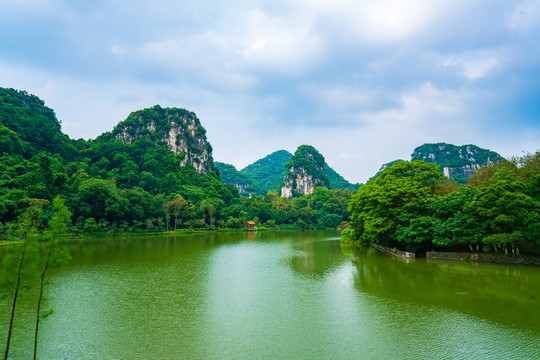 柳州龙潭公园山水风光山青水秀