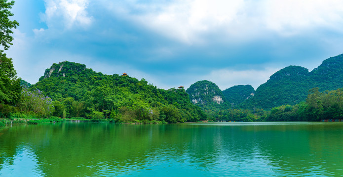 超高像素柳州大龙潭公园山水风景