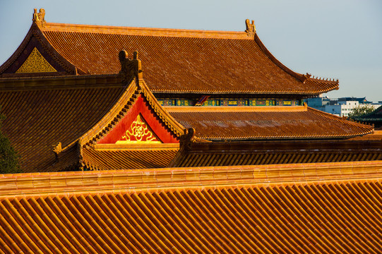 北京故宫金色琉璃屋顶