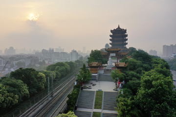 黄鹤楼日出