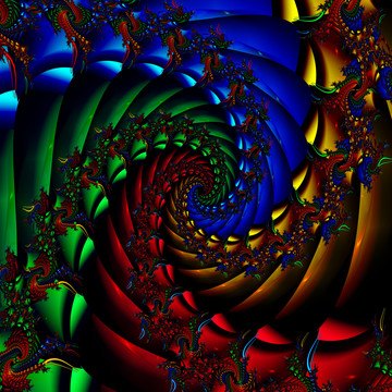 五彩抽象螺旋印花花纹