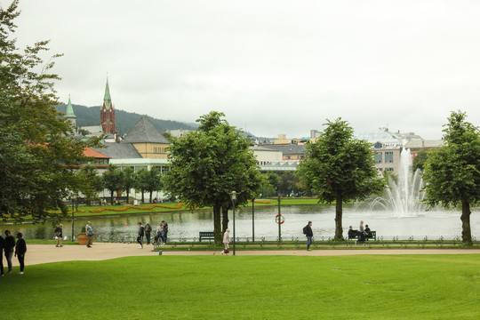 挪威卑尔根城市公园