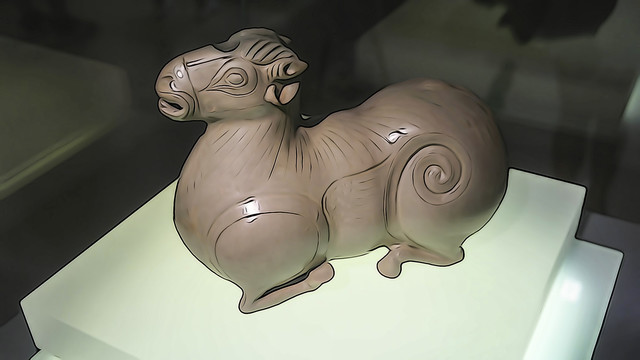 插画陶瓷羊