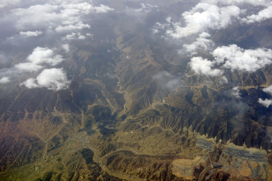 航拍山西芦芽山风景名胜区