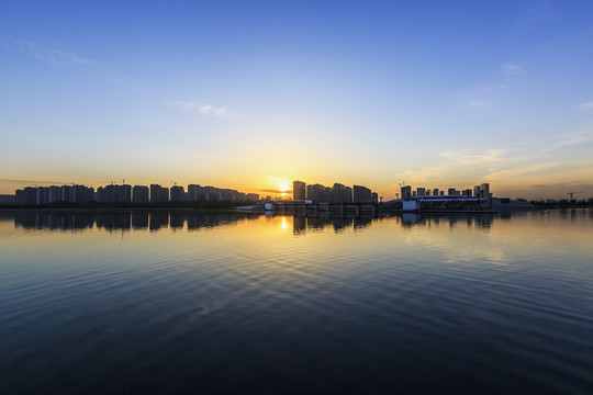 中国山西太原晋阳湖公园风光