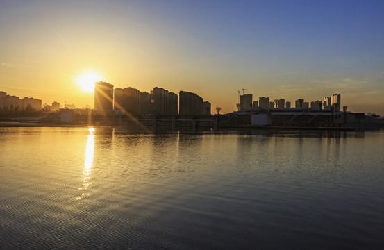 中国山西太原晋阳湖公园风光