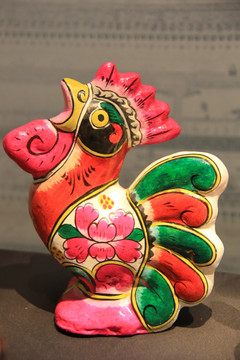 花公鸡泥塑