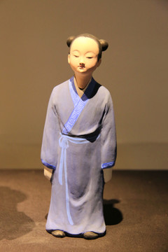 古代书童泥塑