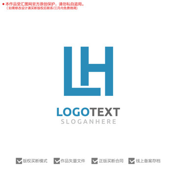 LH字母标志logo