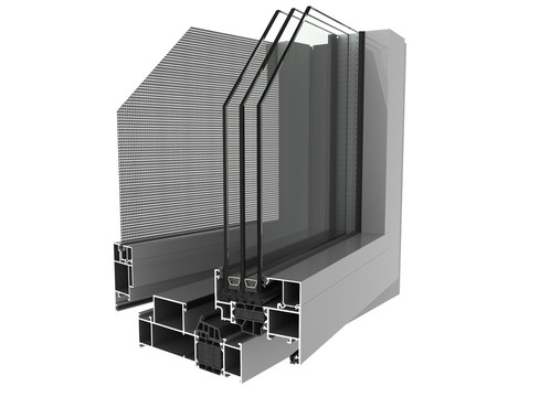 断桥铝合金钢网一体内开窗效果图