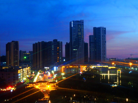 俯视城市夜景