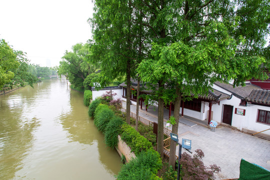 江苏苏州枫桥风景区建筑风光