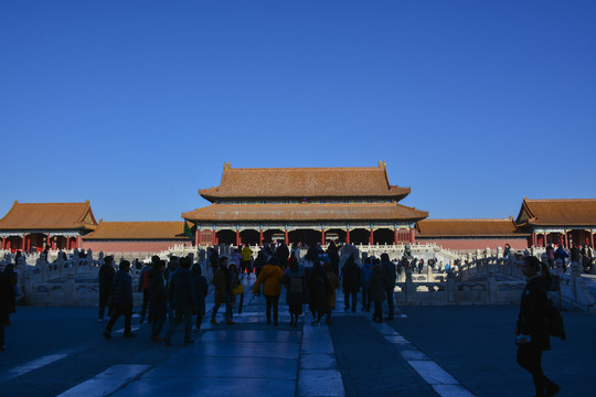 蓝天下的北京故宫