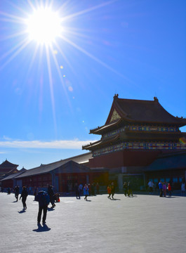 阳光下的北京故宫