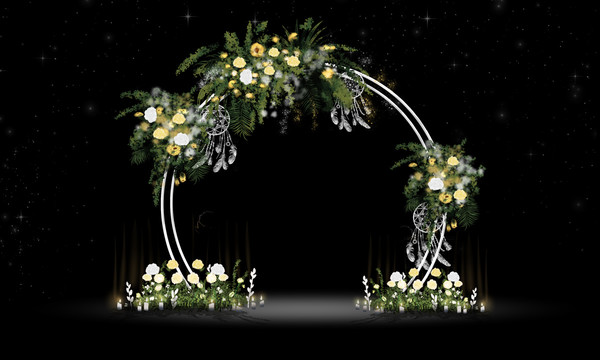 婚礼设计道具素材户外花艺拱门