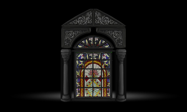 婚礼设计道具素材黑色欧式拱门