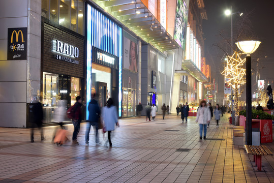 王府井商业街夜景