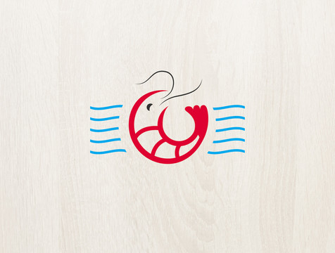 logo标志商标字体设计虾