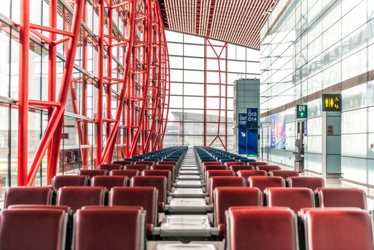 北京首都国际机场候机区座椅