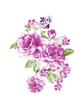 花团锦簇紫色牡丹