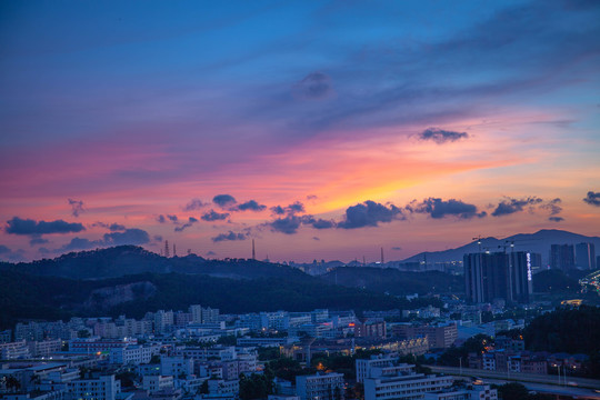 城市夕阳风光