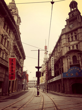 旧上海南京路交通信号灯