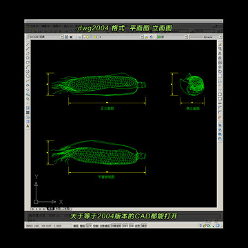 玉米CAD平面图立面图