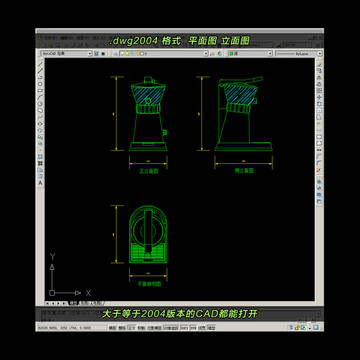 榨汁机CAD平面图立面图