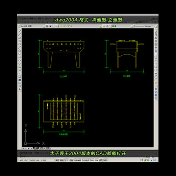 桌上足球CAD平面图立面图