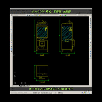 抓娃娃机CAD平面图立面图