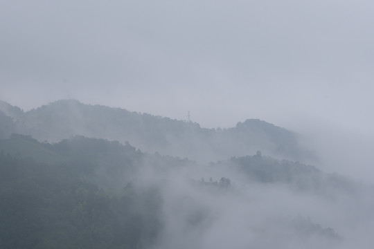 清晨山间云雾