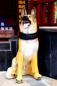 动物雕塑狼狗