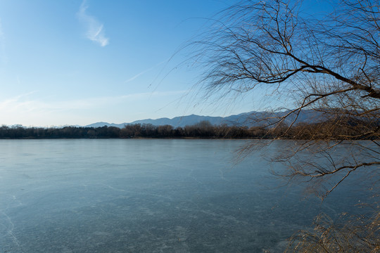 颐和园冬季湖面