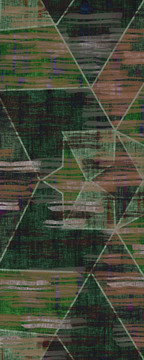 深绿色现代简约几何布纹地毯