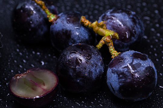 葡萄粒横版水果黑提新鲜