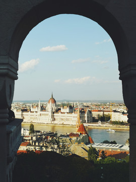 布达佩斯多瑙河畔景色