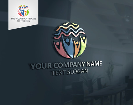 人物商业团队创业logo